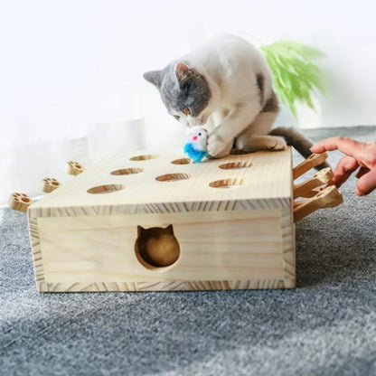 Interactive Cat Puzzle Maze -Sturdy Wooden Cat Toy