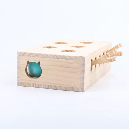 Interactive Cat Puzzle Maze -Sturdy Wooden Cat Toy