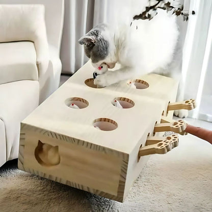 Interactive Cat Puzzle Maze -Sturdy Wooden Cat Toy